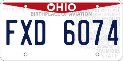 OH license plate FXD6074
