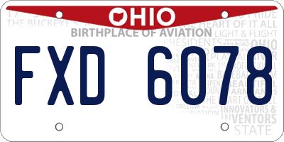 OH license plate FXD6078