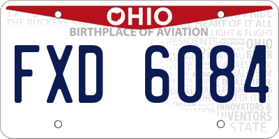 OH license plate FXD6084