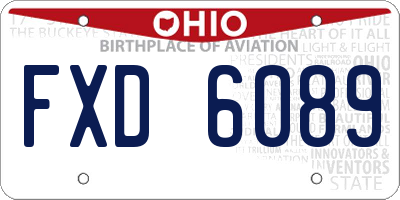OH license plate FXD6089