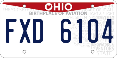 OH license plate FXD6104