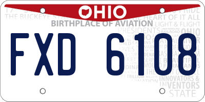 OH license plate FXD6108