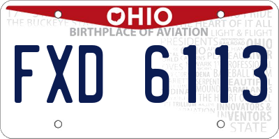 OH license plate FXD6113