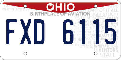 OH license plate FXD6115