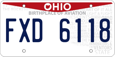 OH license plate FXD6118