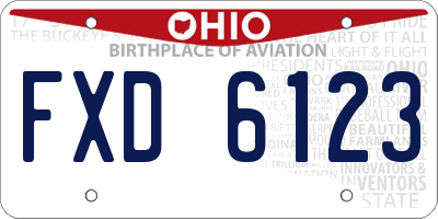 OH license plate FXD6123