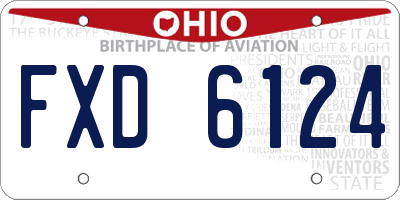 OH license plate FXD6124