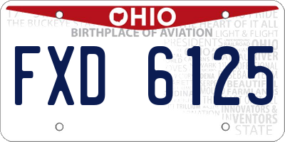 OH license plate FXD6125