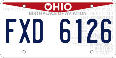OH license plate FXD6126