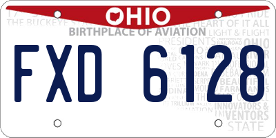 OH license plate FXD6128