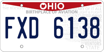 OH license plate FXD6138