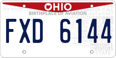 OH license plate FXD6144