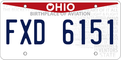 OH license plate FXD6151