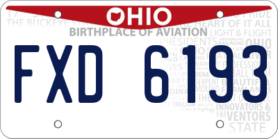 OH license plate FXD6193