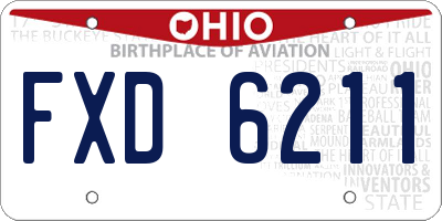 OH license plate FXD6211