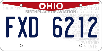 OH license plate FXD6212