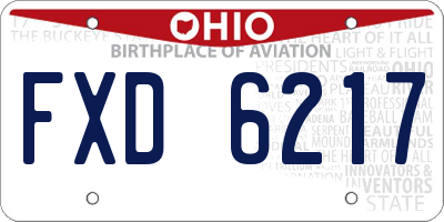 OH license plate FXD6217