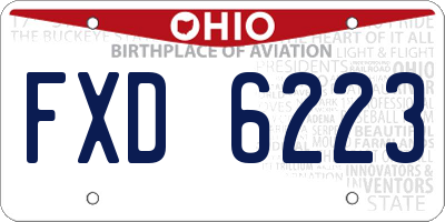 OH license plate FXD6223