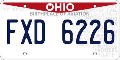 OH license plate FXD6226