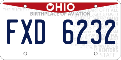 OH license plate FXD6232
