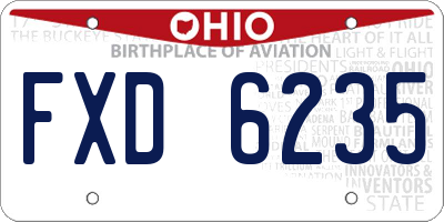 OH license plate FXD6235