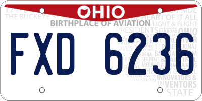 OH license plate FXD6236