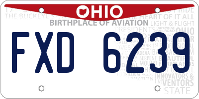 OH license plate FXD6239