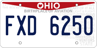 OH license plate FXD6250