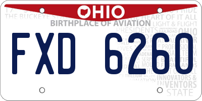 OH license plate FXD6260