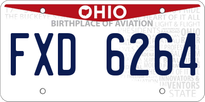OH license plate FXD6264