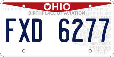 OH license plate FXD6277