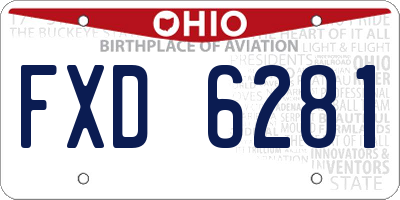 OH license plate FXD6281