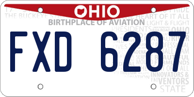 OH license plate FXD6287