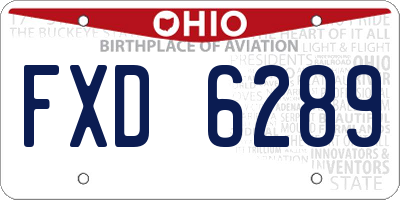 OH license plate FXD6289