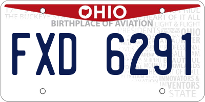 OH license plate FXD6291
