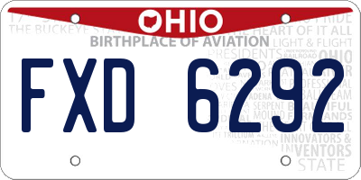 OH license plate FXD6292