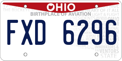 OH license plate FXD6296