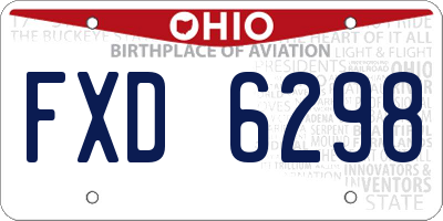 OH license plate FXD6298
