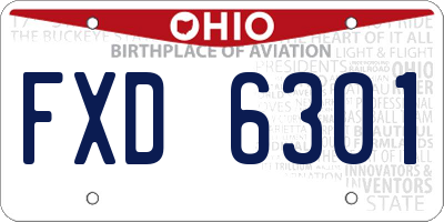 OH license plate FXD6301