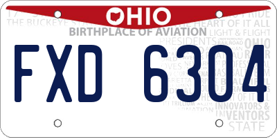 OH license plate FXD6304