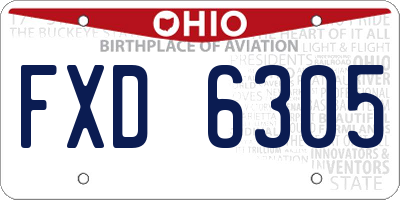 OH license plate FXD6305