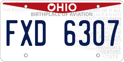 OH license plate FXD6307