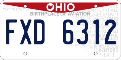 OH license plate FXD6312