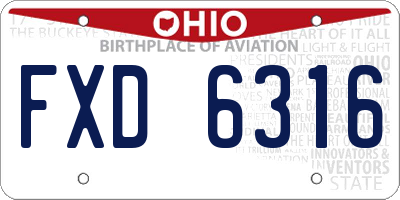 OH license plate FXD6316