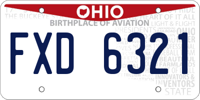 OH license plate FXD6321