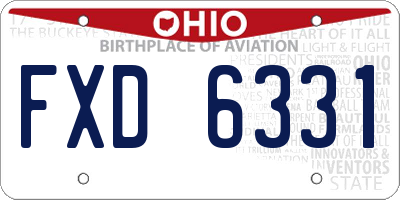 OH license plate FXD6331