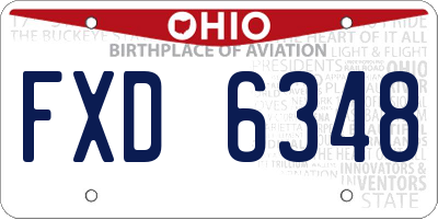 OH license plate FXD6348