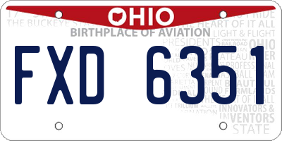 OH license plate FXD6351