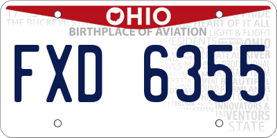 OH license plate FXD6355