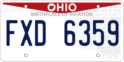 OH license plate FXD6359